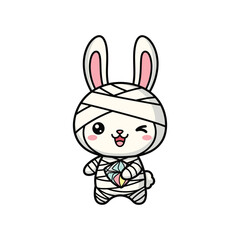 Obraz premium Mummy Rabbit Halloween Character Commercial