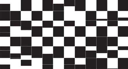 Obraz premium Abstract Black and White Checkerboard Geometric Pattern