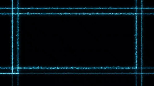 blue neon grid frame build animation glowing intersecting lines abstract futuristic digital tech background