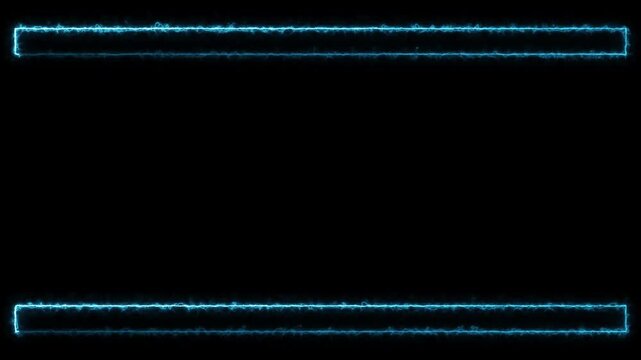 blue neon top bottom lines animation glowing frame abstract digital border futuristic tech background