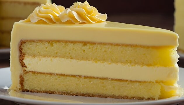 slice of yema cake on a plate