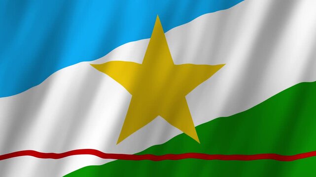 Roraima State Flag Brazil 4K Realistic Waving Bandeira de Roraima