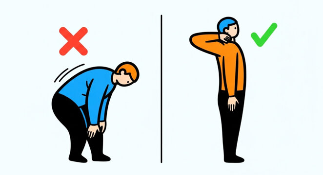 Correct Posture for Lifting and Standing.