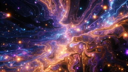 Fototapeta premium Cosmic event stellar nebula formation outer space abstract art digital universe cosmic perspective