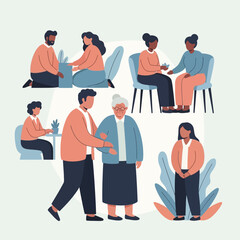 Fototapeta premium Illustration of People Interacting and Communicating.