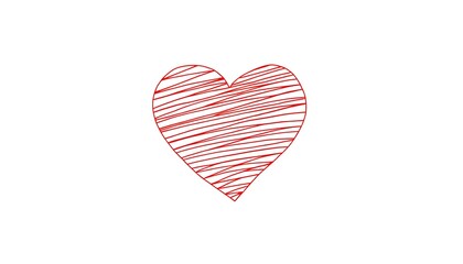 Obraz premium red heart on white background