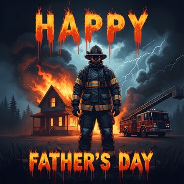 Happy father's day a heroic tribute to firefighters and their bravery.
