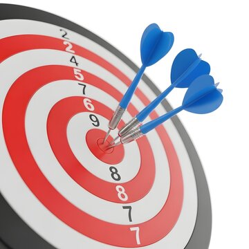 Bullseye achieved three darts hit the center of a target.