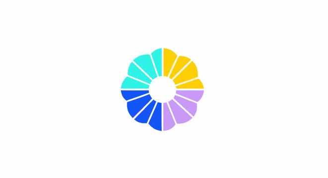 Colorful Abstract Floral Design with Vibrant Shades and Shapes.