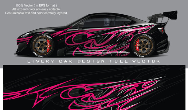 car livery graphic vector. abstract grunge background design for vehicle vinyl wrap and car branding	