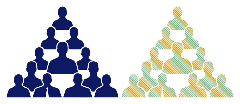 Two organizational pyramids representing team structure and hierarchy