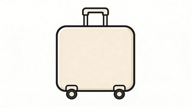 Illustration of a beige rolling suitcase