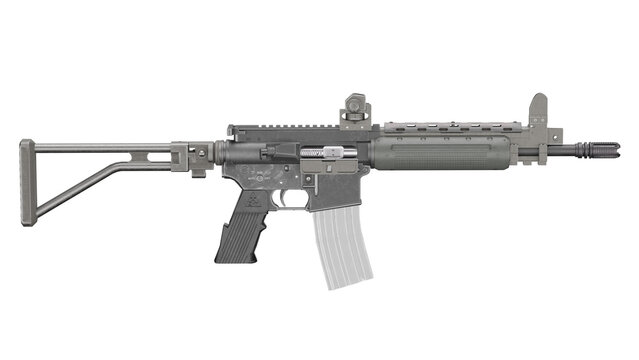 3D model of an LR ML A assault rifle displayed in a neutral setting