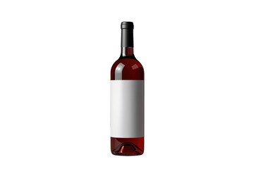 Obraz premium Red wine bottle with blank white label, ready for branding or product presentation, transparent background