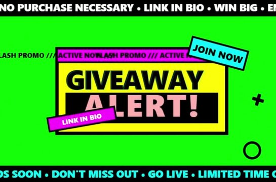 Dynamic Giveaway Alert Social Media Marketing Animation Green Screen Template For Online Contests And Win Prizes