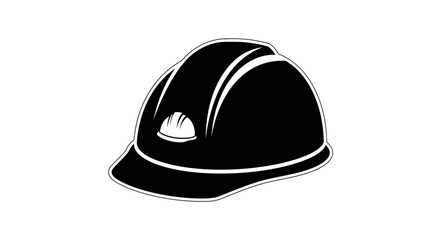 Fototapeta premium Black and white hard hat safety.