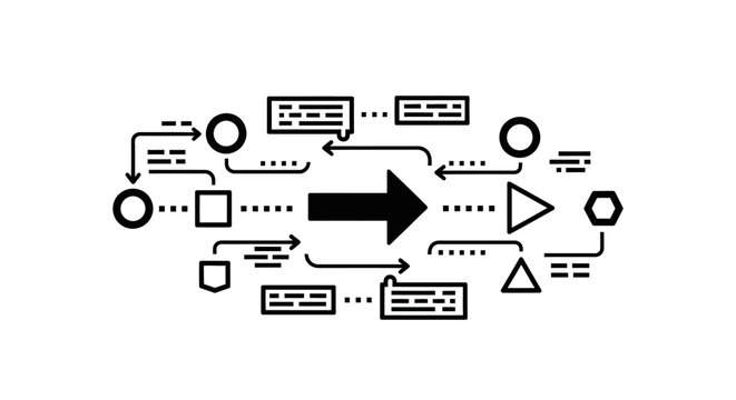Black and white flowchart diagram symbols.