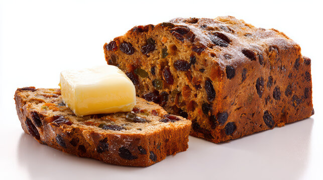 transparent bara brith fruit bread with vibrant colors and textures