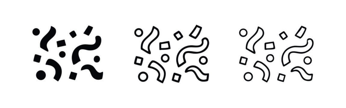 Abstract Question Mark Icon Set - Uncertainty and Curiosity Symbols in Various Styles