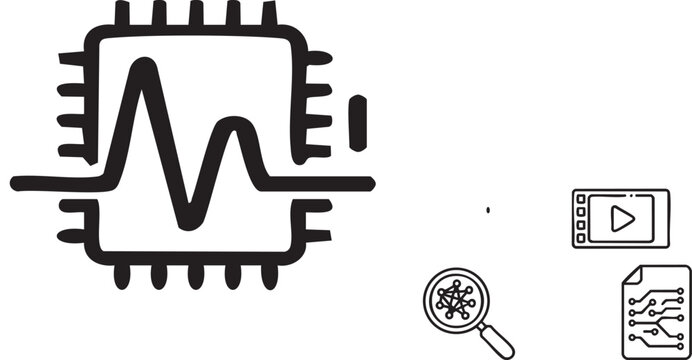 Abstract hand drawn computer mouse icon vector illustration