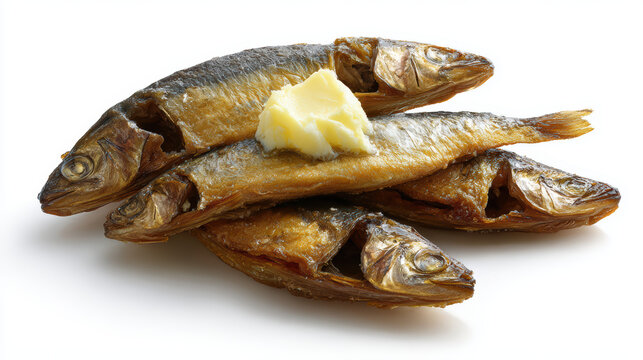 fried kippers food photography with herbs and spices