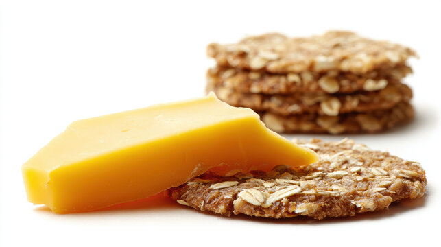 transparent food photography of oatcakes with a slice of cheese