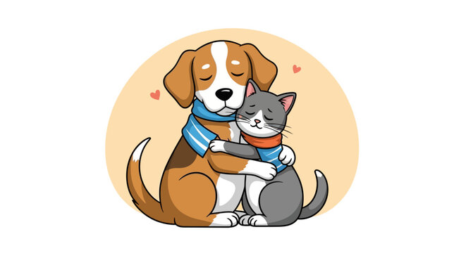 Cat and dog is friend