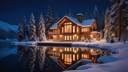Fototapeta premium Luxury Wooden Chalet