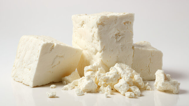 food photography of caerphilly cheese with artisanal elements