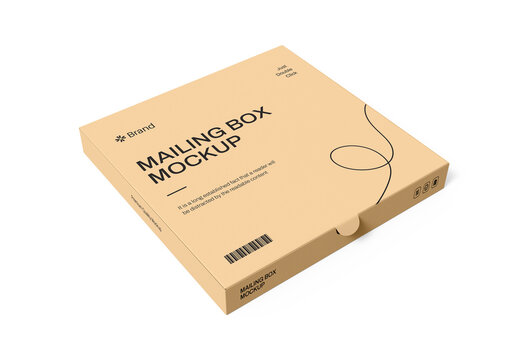 Cardboard Mailing Box Mockup
