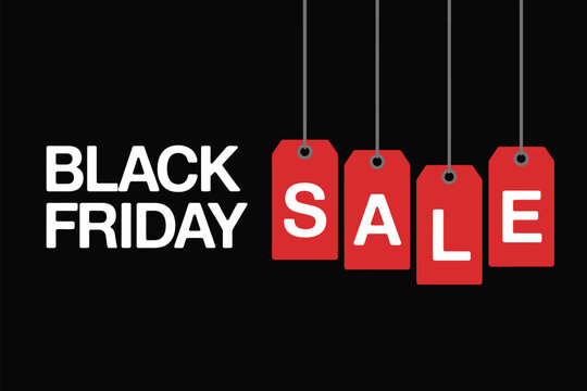 Bold red S A L E text on black background for Black Friday promotion