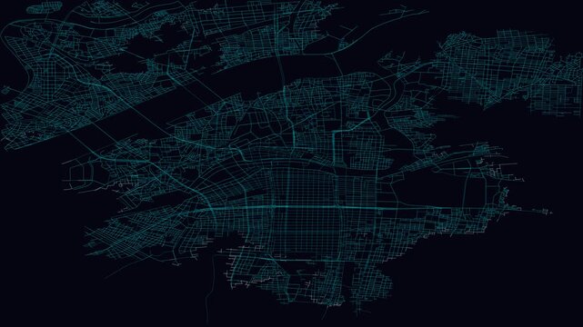 Ōsaka, Japan, City Infrastructure Expansion Animation, Urban Visualization Technology