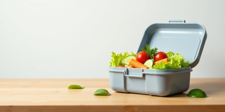 A healthy lunchbox brimming with fresh, vibrant vegetables, ready for a nutritious and delicious meal