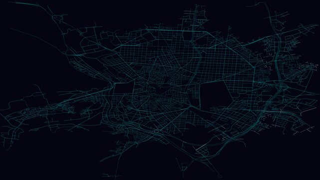 Madrid, Spain, City Infrastructure Expansion Animation, Urban Visualization Technology