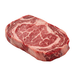 Fototapeta premium Raw marbled ribeye beef steak cut isolated on a transparent background