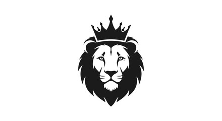 Fototapeta premium Lion wearing a crown head.
