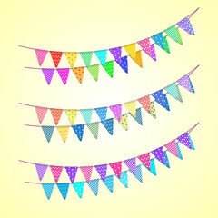 Fototapeta premium Colorful decorative flags for birthday decoration