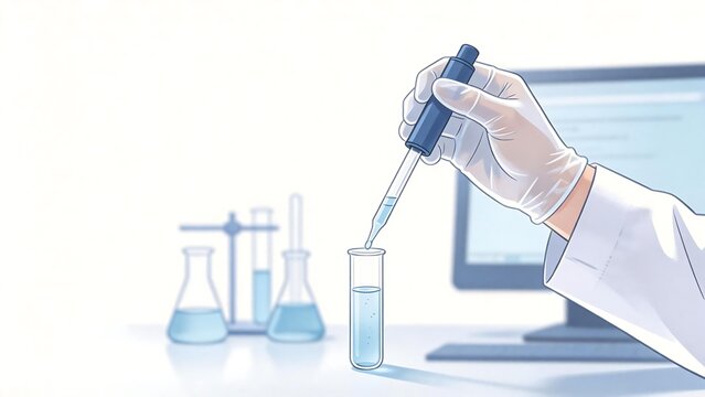 Scientist conducting a chemical experiment