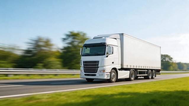 White truck on highway