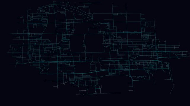 Beijing, China, City Infrastructure Expansion Animation, Urban Visualization Technology