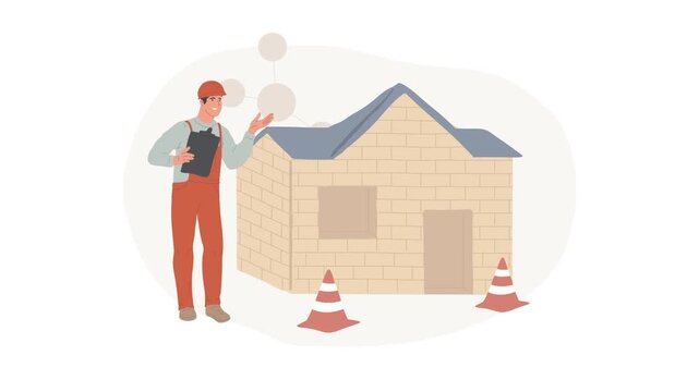Construction House Planning Animation