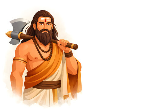 Parashurama Jayanti hindu festival, Parashurama silhouette concept on background.