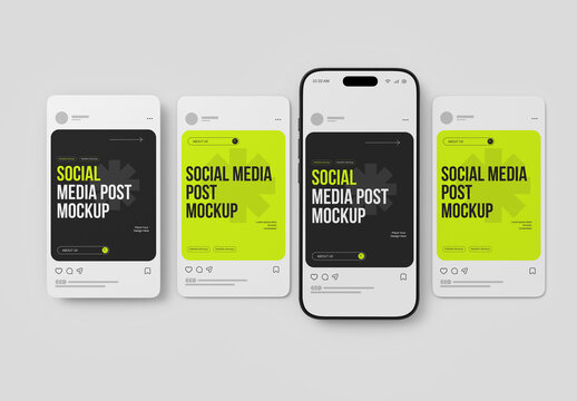 Social Media Post Mockup Set