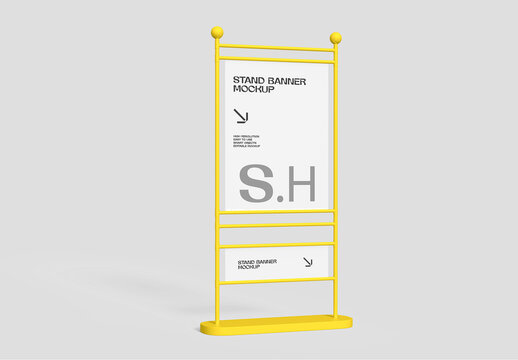 Vertical Banner Stand Mockup