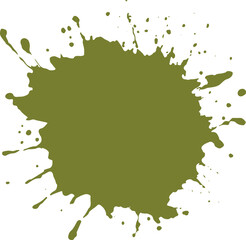 Fototapeta premium Olive green ink splatter on white background