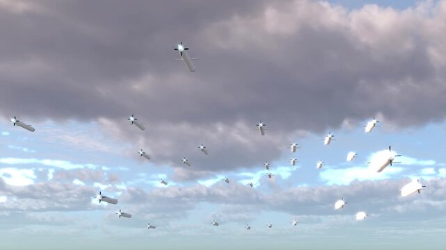 Missiles air launch fly military bg 4k