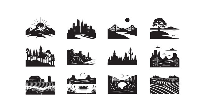 A collection of black and white icons depicting various animals and insects including a snake, frog, fish, spider, elephant, bird, dog, cat, rabbit, and butterfly for diverse themes and uses