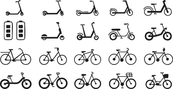 Minimal Outline Transport Icons for Urban Commute and Mobility Solutions