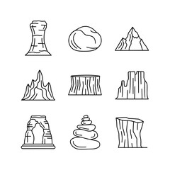 Various Rock Formations and Geological Shapes. © nur
