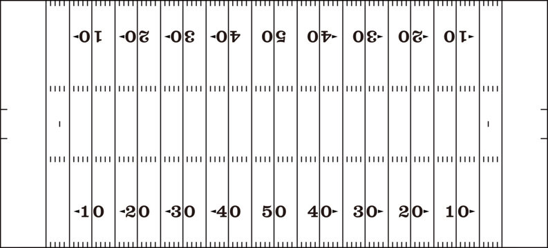アメフトのコートの俯瞰図、ベクターイラスト